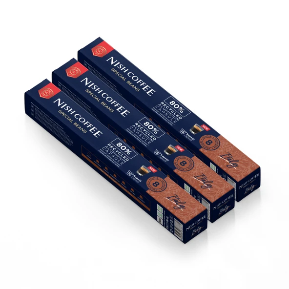 Nish Coffee Kapsül Kahve 7 Italy 3'lü Set (Nespresso Uyumlu)-30 Adet ürün görseli 1