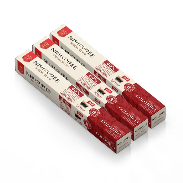 Nish Coffee Single Orijin Kapsül Kahve Colombia (Nespresso Uyumlu) 3lü Set (30 Kapsül) ürün görseli 1