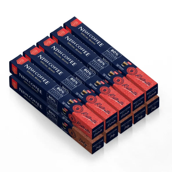 Nish Coffee Nespresso Uyumlu Kapsül Kahve 10'lu Set (5xItaly, 5xRisteretto)- 100 Adet ürün görseli 1