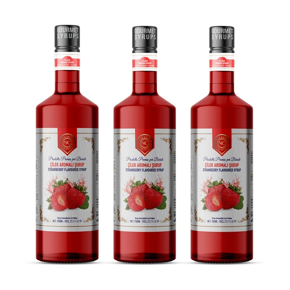 Nish Çilek Aromalı Şurup 3 x 700 ML - Pet Şişe ürün görseli 1