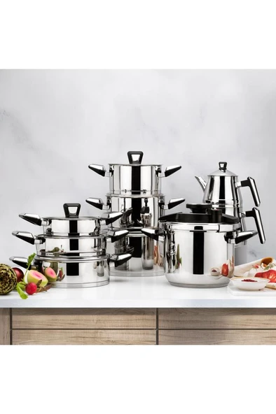 Premium Çelik Çeyiz Seti 18 Parça-Inox ürün görseli 1