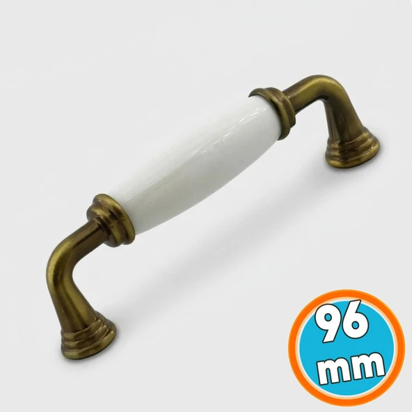 Gerçek Porselen Antik Sarı Kulp 96 mm Mobilya Çekmece Mutfak Dolabı Dolap Kapak Kulplar Kulb Kulpu ürün görseli 1
