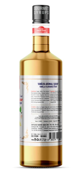 Nish Vanilya Aromalı Şurup 700 ML - Pet Şişe - Resim 2