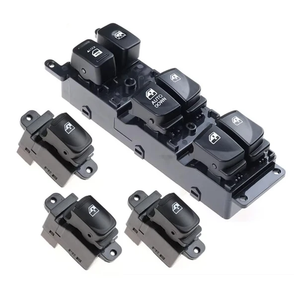 Hyundai Accent Era 2006-2012 ile uyumlu Cam Açma Dügmesi Anahtari 4'lü Takim ürün görseli 1