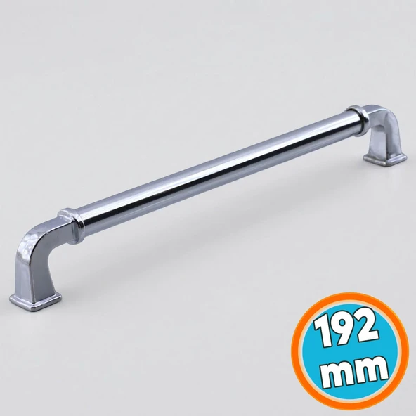 Mobilya Çekmece Mutfak Dolabı Dolap Kapak Kulpları Kulb Kulpu Metal Gümüş Krom Renk Kulp 192 mm ürün görseli 1