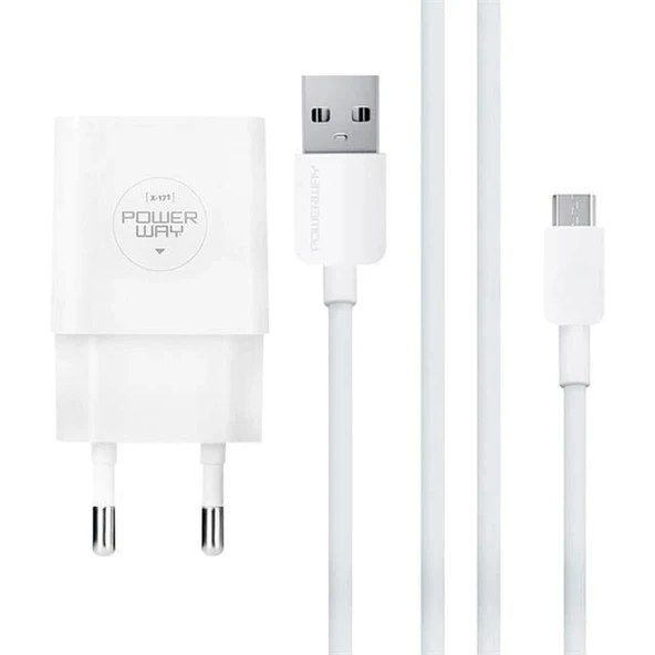Powerway X-171 Micro USB 2.1 Amper Şarj Aleti-Kablo ürün görseli 1