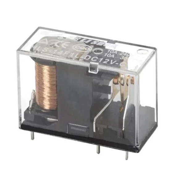 12 Volt Röle Tek Kontak 5 Bacak 10 Amper HLS-14F1L-DC12V-C ürün görseli 1