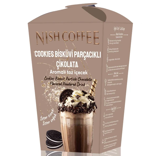 Nish Cookies Bisküvi Parçacıklı Çikolata Aromalı Toz İçecek 250 Gr ürün görseli 1