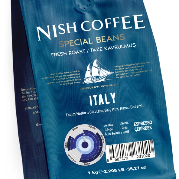 Nish Espresso Italy 1 kg - Resim 3