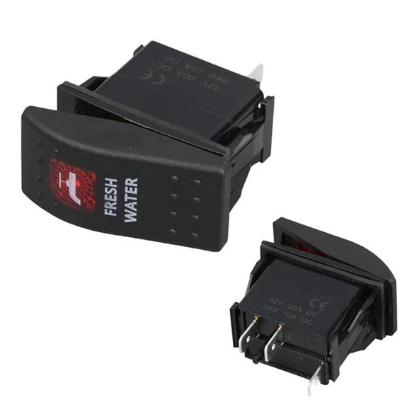 PowerMaster ﻿Hidrafor Sembollü Işıklı 3 Pinli On-Off 12-24V Marin Switch ürün görseli 1
