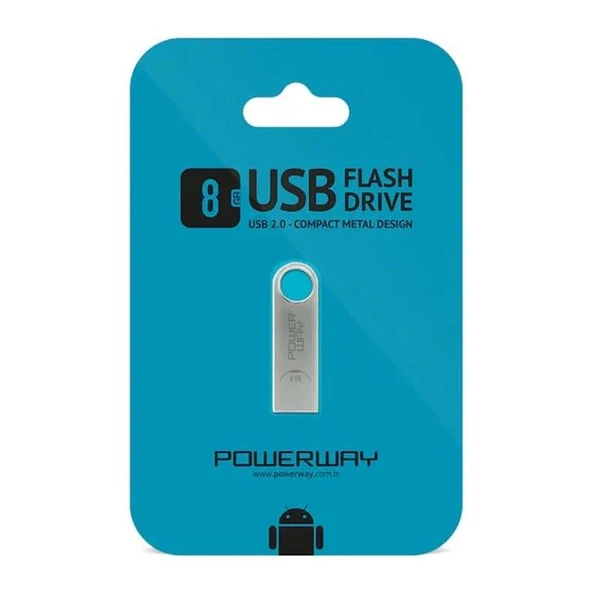 Powerway PW-8GB 8 GB USB 2.0 Mini Metal Flash Bellek ürün görseli 1