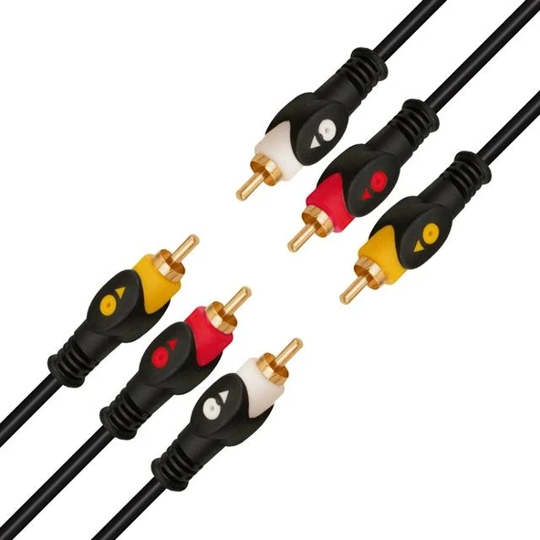 Powermaster 1.5 Metre 3RCA-3RCA Kablo ürün görseli 1