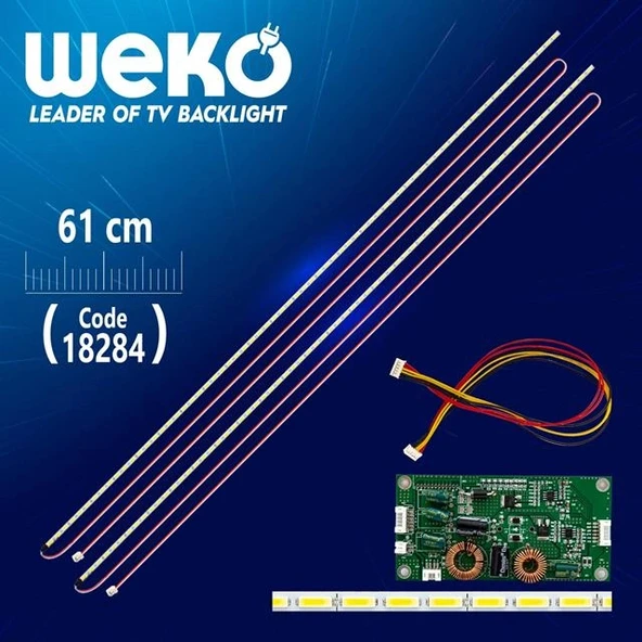 55'' Universal E-Led 69 Ledli (7020) 610mm 360-450ma 72-75v Çift Led+Sürücü+Kablo Takım Wk-0367 Tv Led Bar ürün görseli 1