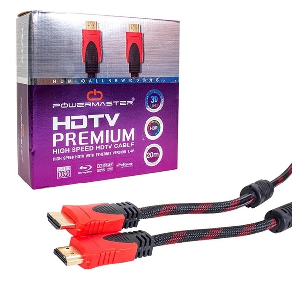 Powermaster 20 Metre Örgülü HDMI Kablosu - Resim 2