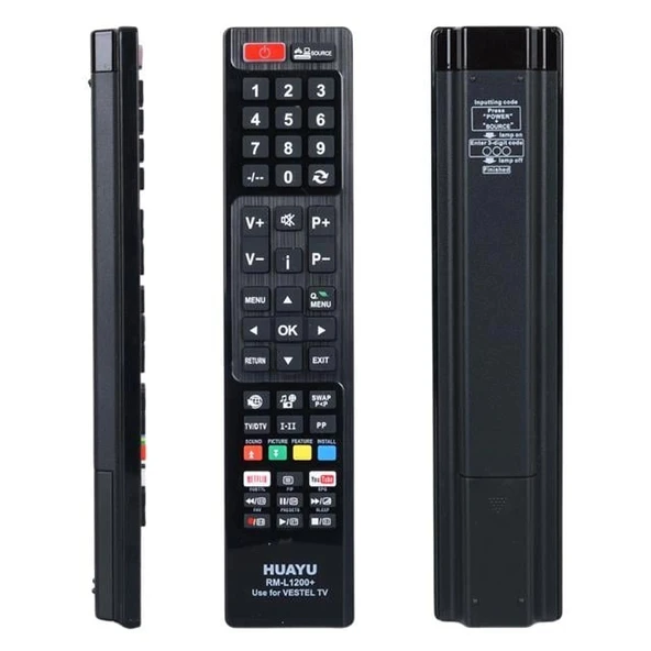 Huayu RM-L1200+ Netflix-YouTube Tuşlu Vestel Universal Lcd Led Tv Kumandası ürün görseli 1