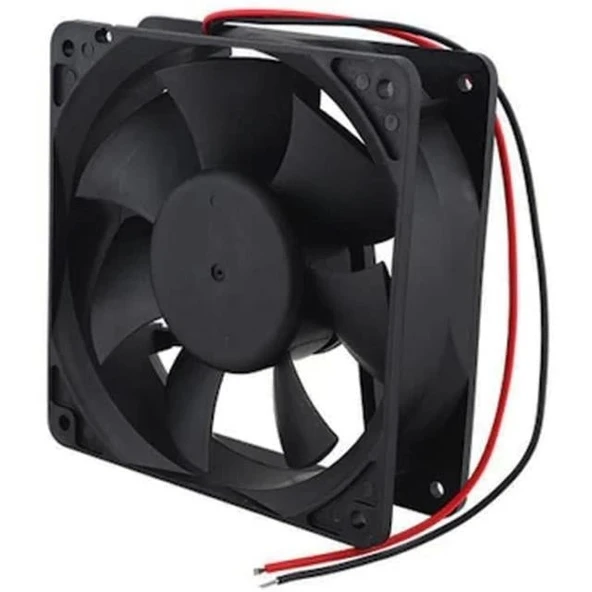 PowerMaster PM-1808 Fırçasız DC Fan 120x120x38mm 12 Volt 2 Açık Uçlu Kablolu 12X12 ürün görseli 1