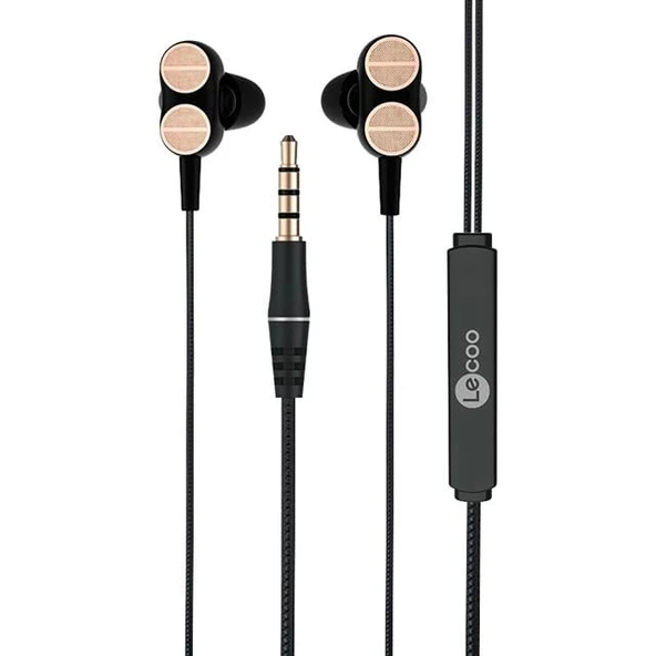 Lenovo Lecoo EH102 3.5 Mm Jacklı Siyah Kablolu Kulak İçi Mikrofonlu Kulaklık ürün görseli 1