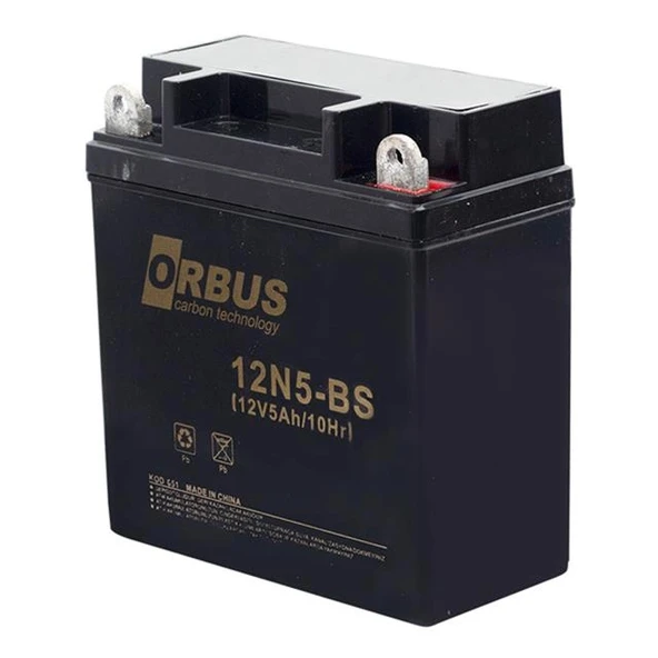 Orbus 12V 5AH Elektrikli Karbon Bisiklet Aküsü 12N5-BS ürün görseli 1