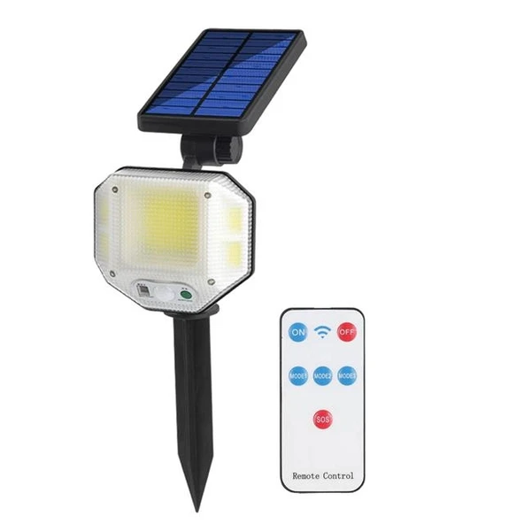 Powermaster PM-14917 Sensörlü Kumandalı 3 Kademeli Solarlı Bahçe Aydınlatma Lambası ürün görseli 1