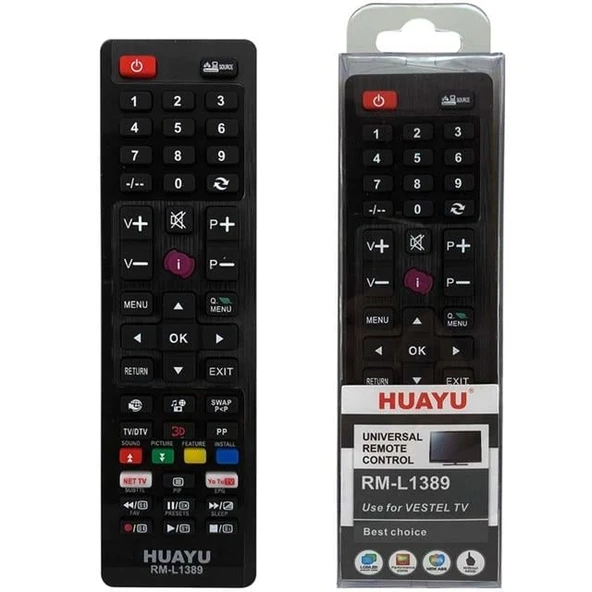 Huayu RM-L1389 Netflix - Youtube Tuşlu Vestel Universal Lcd Led Tv Kumandası ürün görseli 1