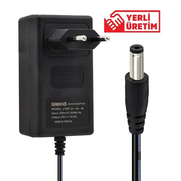 Weko 20 Volt - 1 Amper 5.5*2.5 Uçlu Priz Tipi Adaptör ürün görseli 1