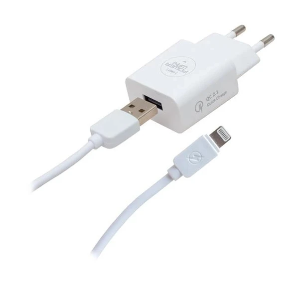Powerway X-907 5 Volt 2000 mA Hızlı Şarj Başlık Adaptörü - iPhone Kablo ürün görseli 1