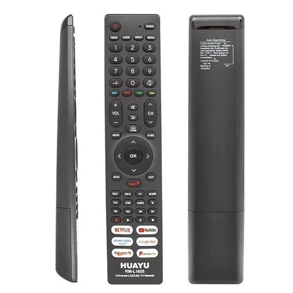 Huayu RM-L1655 Netflix-YouTube-Prime Video-Google Play Tuşlu Universal Lcd Led Tv Kumandası ürün görseli 1