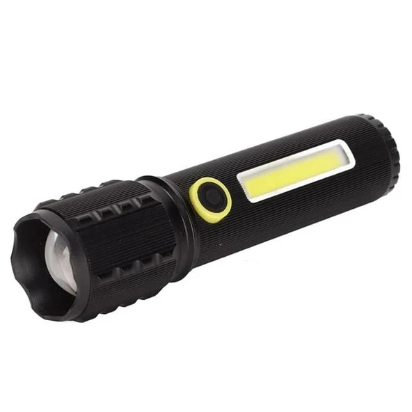 PowerMaster JF-72 Power Led, COB Led Zoomlu Flash Özellikli Şarjlı Metal Kasa Profesyonel El Feneri ürün görseli 1