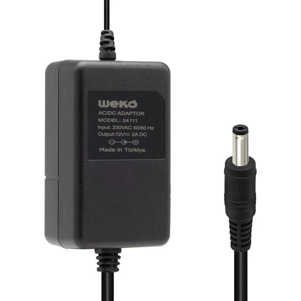 Weko 12 Volt 2 Amper 5.5*2.1 Uçlu Yerli Üretim Plastik Kasa Masaüstü Adaptör ürün görseli 1