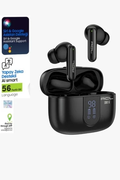 Sarftech Wireless 6.0 Versiyon 56+Dil Uygulamalı AL Smart ANC+ENC Kablosuz kulaklık ürün görseli 1