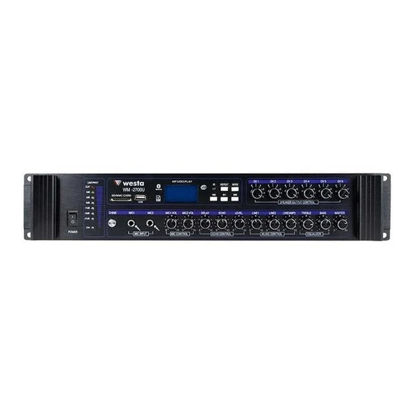 Westa WM-2700U 700W USB/BT/SD 6 Bölgeli Hat Trafolu Mikser Amfi - Anfi ürün görseli 1