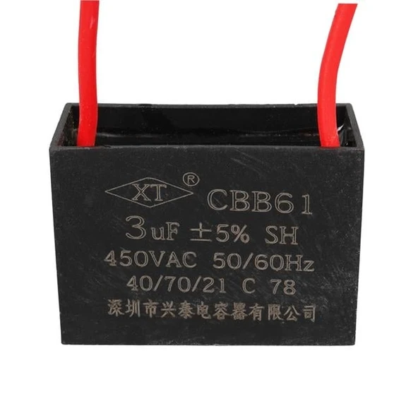 3 UF 450 V Kablolu Kare Tip Kutupsuz Kondansatör ürün görseli 1