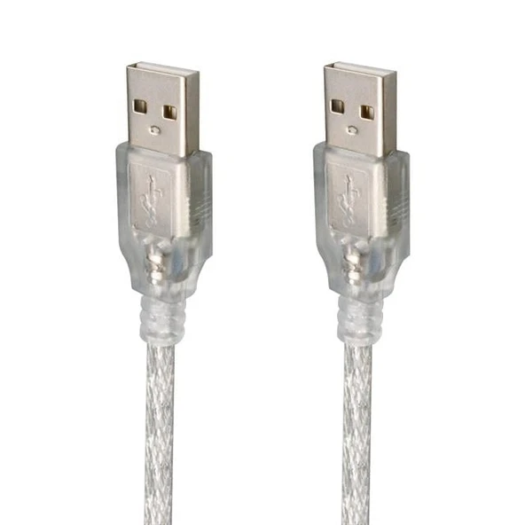 Powermaster PM-3264 Şeffaf 1.5 Metre Usb Erkek-Erkek Kablo ürün görseli 1