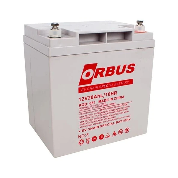 Orbus 12 Volt 28 Amper Elektrikli Bisiklet Aküsü ürün görseli 1
