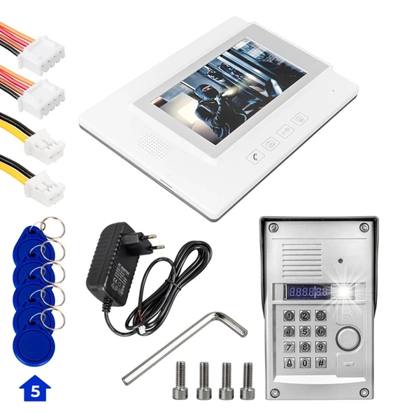 PowerMaster 773TP 1 Daire 7'' NFC Şifre Girişli Görüntülü Diafon Kapı Zili Interkom Akıllı Ev Güvenliği Sistemi ürün görseli 1