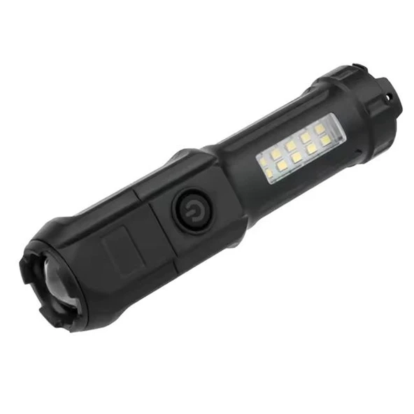 PowerMaster 109-B Zoomlu Flash Özellikli SMD ve Power LED’li Şarjlı Plastik Kasa El Feneri (Powerbank Özellikli) ürün görseli 1