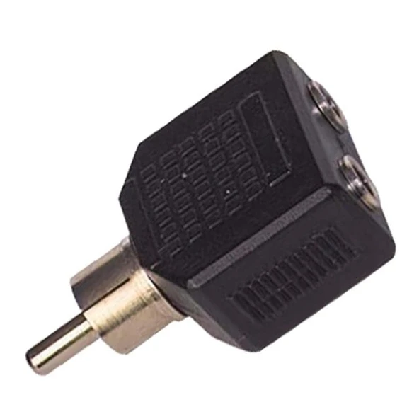 Rca Erkek - 3.5 Mm Stereo 2 Dişi Çevirici Jack ürün görseli 1