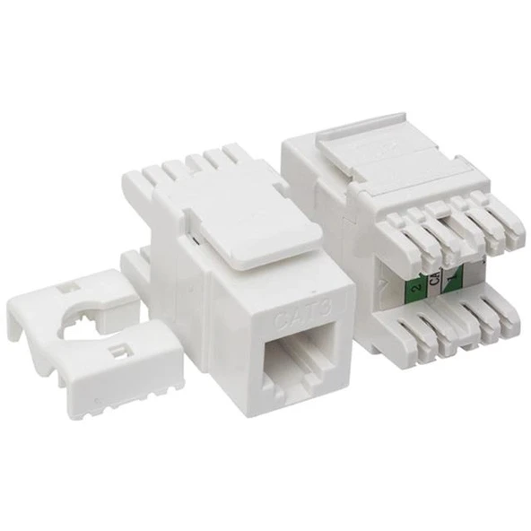 Rj 45 Cat3 Şase 180 Derece Keystone Jack ürün görseli 1
