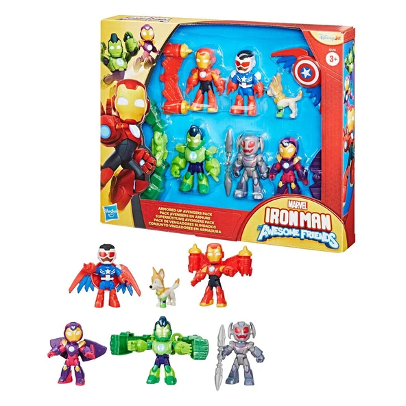 MarveI Iron Man ve Muhteşem Arkadaşları Zırhlı Yenilmezler Paketi Aksiyon Figür Seti G1255 ürün görseli 1