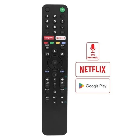 Sony RMF-TX500P Netflix-Google Play Tuşlu Ses Komutlu Lcd-Led Tv Kumanda ürün görseli 1