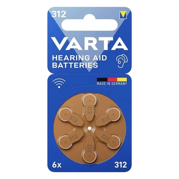 Varta 312 Numara Kulaklık İşitme Cihazı Pili (6'lı Paket) ürün görseli 1
