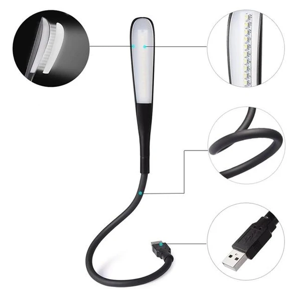 PowerMaster PM-24561 14 Ledli Siyah Esnek Usb Led Lamba ürün görseli 1