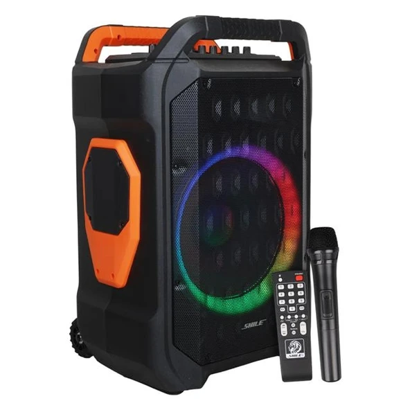 Shile SL-10 120 Watt Taşınabilir Seyyar Amfi Hoparlör Kablosuz 1 EL + 1 Yaka Mikrofonlu Kumandalı USB+SD+BT ürün görseli 1