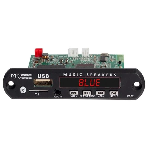 Magicvoice MP5 USB-SD-MMC-Bluetooth 12V-500mA Kumandalı Çevirici Dijital Video Player Board ürün görseli 1