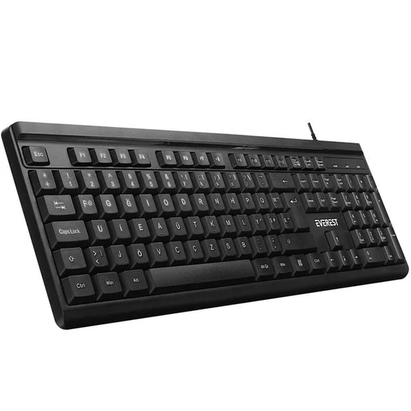 Everest KB-741F Siyah/Gri 2 Mt. Bakır Kablolu Multimedia Usb Türkçe F Klavye ürün görseli 1