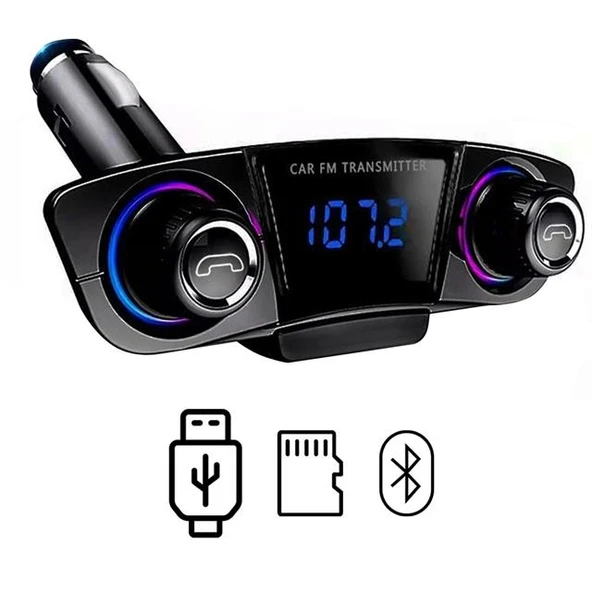 PowerMaster PM-22010 Bluetooth - SD Hafıza Kartı - Aux - Flash Bellek FM Transmitter ürün görseli 1