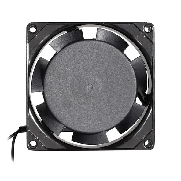 PowerMaster PM-21379 90x90x25mm 9X9 Metal Kasa Plastik Pervane AC220 Volt Fan ürün görseli 1