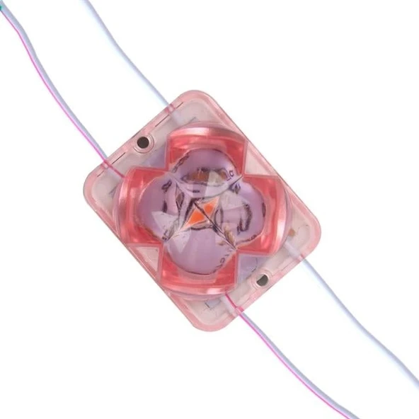 Powermaster PM-14716 12 Volt 2 Watt Pembe Yanıp Sönen Çakar 4333-3030 Modül Led 43x33x28mm ürün görseli 1