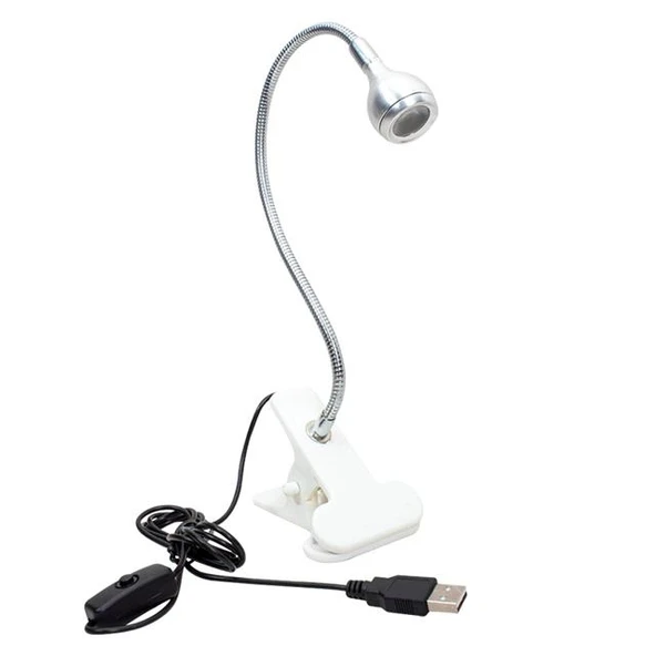 PowerMaster PM-20042 COB LED Akrobat Mandallı USB 6500K Beyaz Masa Lambası ürün görseli 1