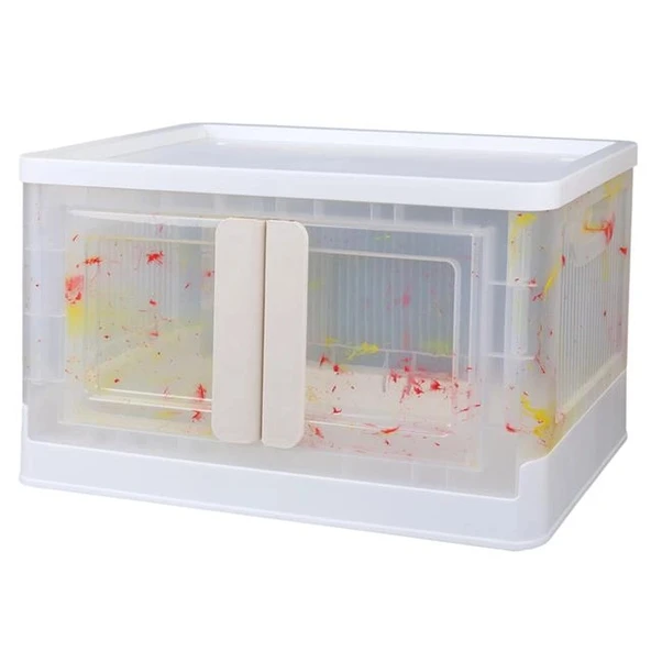 Sunup SN-25883 72L Katlanabilir Plastik Saklama Kutusu Renkli Kapaklı Tekerlekli 40x64x37cm ürün görseli 1
